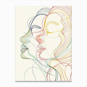 Minimalist Portrait Studies Woman Line 1 Canvas Print