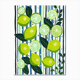 Limes Fruit Summer Illustration 3 Canvas Print