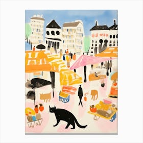 The Food Market In Cambridge 2 Illustration Canvas Print