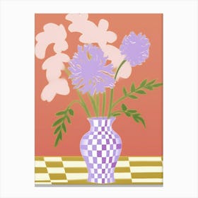 Wild Flowers Lilac Tones In Vase 3 Canvas Print