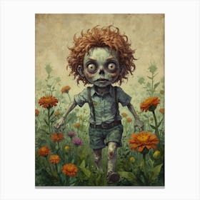 Zombie Boy In The Field Canvas Print