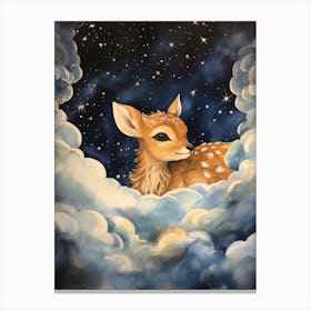 Baby Deer 5 Sleeping In The Clouds Canvas Print