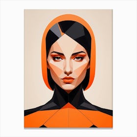 Woman Portrait Minimalism Geometric Pop Art (18) Canvas Print