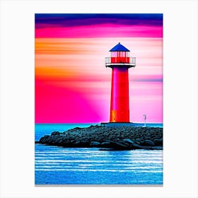 Lighthouse Waterscape Pop Art Photography 1 Canvas Print