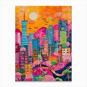 Kitsch Tokyo Colourful 4 Canvas Print