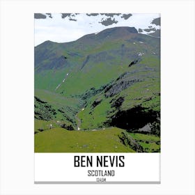 Ben Nevis, Mountain, Scotland, Nature, Art, Walking, Hiking, Wall Print Canvas Print