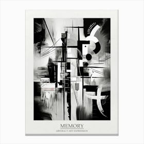 Memory Abstract Black And White 2 Poster Canvas Print
