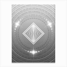 Geometric Glyph in White and Silver with Sparkle Array n.0115 Canvas Print