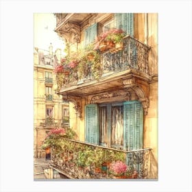 Paris Balcony Canvas Print