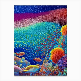 The Great Barrier Reef Australia Pointillism Style Tropical Destination Canvas Print