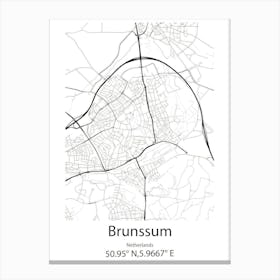 Brunssum,Netherlands Minimalist Map Canvas Print