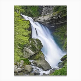 Trümmelbach Falls, Switzerland Realistic Photograph (5) Canvas Print