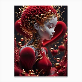 Girl With A Heart Canvas Print