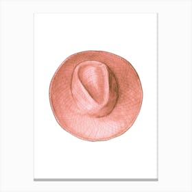 Pink Straw Hat Canvas Print