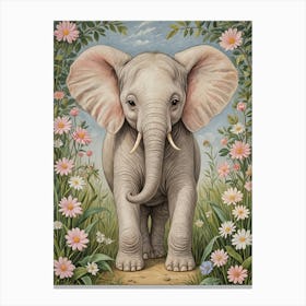 Elephant In The Meadow no1 Canvas Print