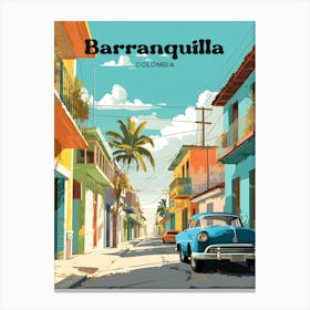Barranquilla Columbia Streetview Modern Travel Art Canvas Print