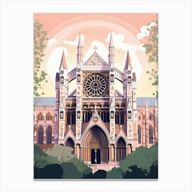 Westminster Abbey   London, England   Cute Botanical Illustration Travel 0 Canvas Print