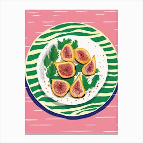 A Plate Of Carrots, Top View Food Illustration 3 Canvas Print