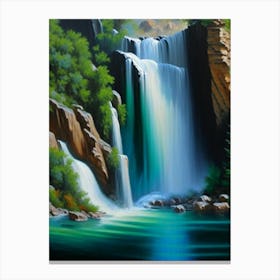 Zrmanja Waterfalls, Croatia Peaceful Oil Art  (1) Canvas Print