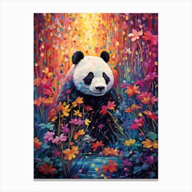 Panda Art In Neo Impressionism Style 4 Canvas Print