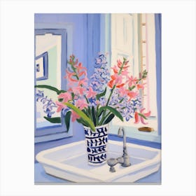 A Vase With Bluebell, Flower Bouquet 2 Canvas Print