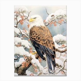 Winter Bird Painting Bald Eagle 2 Canvas Print