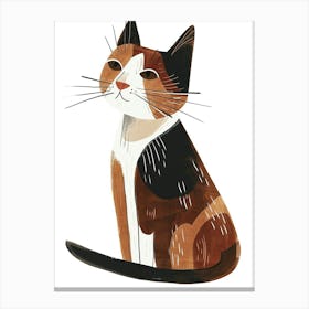 Snowshoe Cat Clipart Illustration 2 Canvas Print