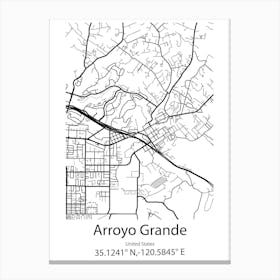 Arroyo Grande,United States Minimalist Map Canvas Print