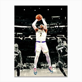 Carmelo Anthony Of The Los Angeles Lakers Shoots The Ball During The Game Against The Denver Nuggets Canvas Print