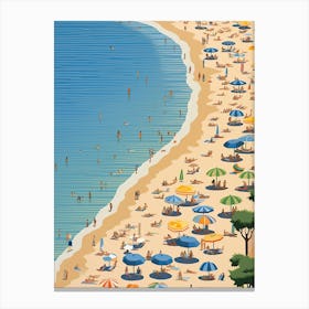 Ipanema Beach, Brazil, Graphic Illustration 2 Canvas Print
