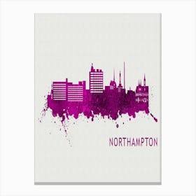 Northampton England City Purple Canvas Print