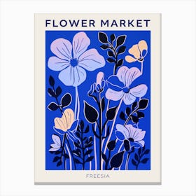Blue Flower Market Poster Freesia 1 Canvas Print