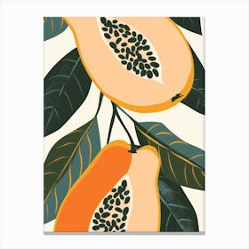 Papaya Close Up Illustration 7 Canvas Print