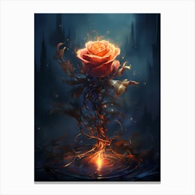 Rose In The Water Canvas Print