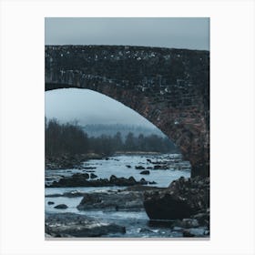 Stone Bridge Over River Canvas Print