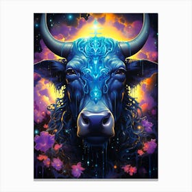 Bull Psychedelic Painting Canvas Print