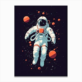 Cosmic Voyage: Astronaut's Sojourn Canvas Print