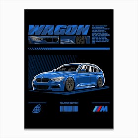 Bmw F31 Wagon Blue Canvas Print