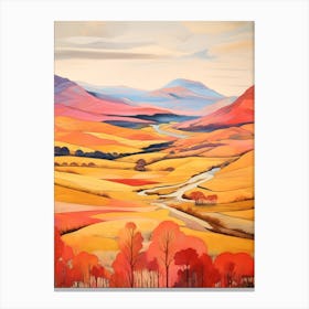 Autumn National Park Painting Lake District National Park United Kingdom 2 Canvas Print