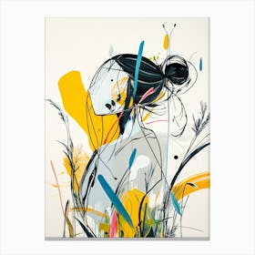 Woman In The Grass Canvas Print