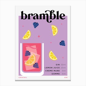 Bramble in Purple Cocktail Recipe Canvas Print