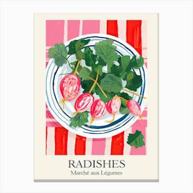 Marche Aux Legumes Radishes Summer Illustration 1 Canvas Print