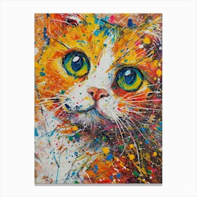 Orange Cat Painting Canvas Print