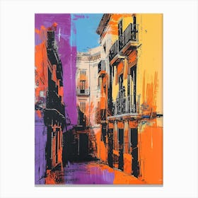 Barcelona Purple Collage Canvas Print