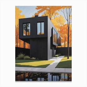 Minimalist Modern House Illustration (50) Canvas Print