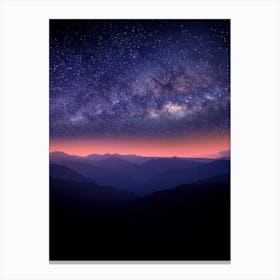 Mountains And Stars Canvas Print