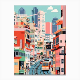 Hong Kong Travel Illustration Canvas Print