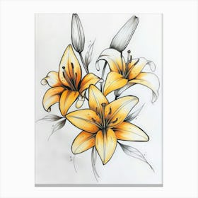 Yellow Lilies 1 Canvas Print