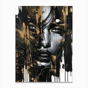 Gold And Black 73 Canvas Print