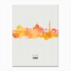 Rome Italy City watercolor Canvas Print